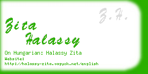 zita halassy business card